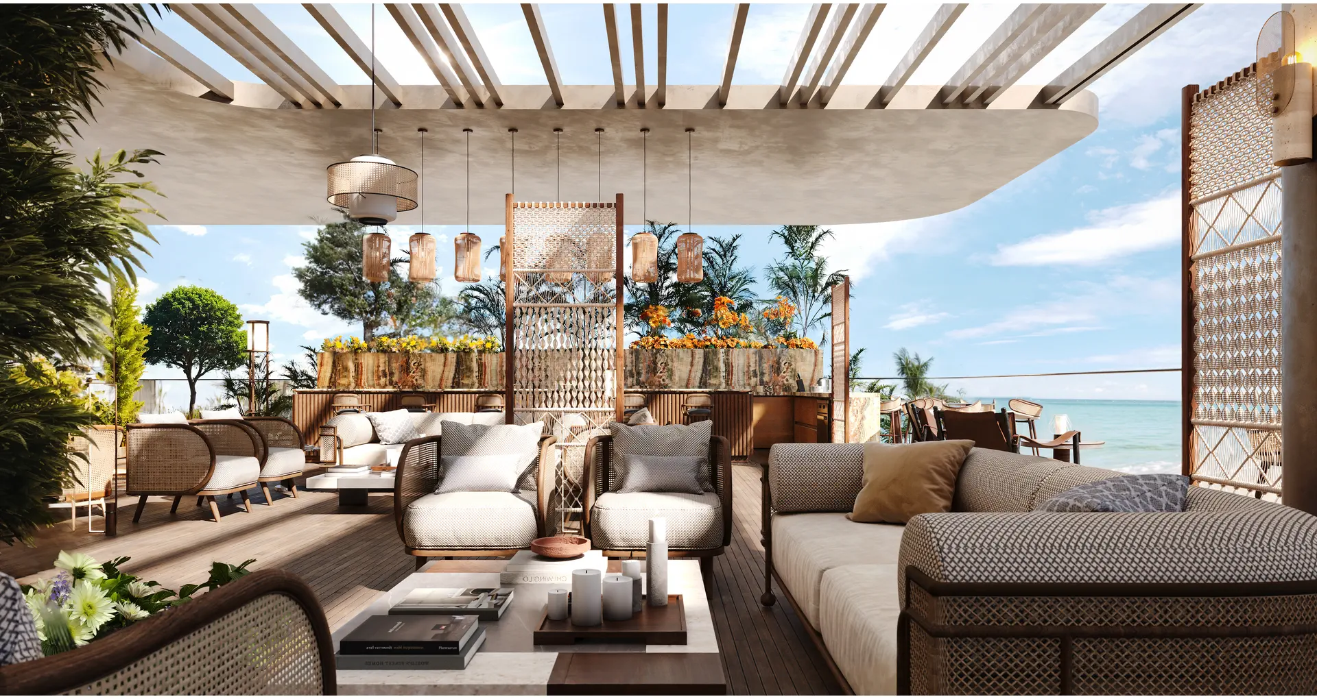 Exterior facade and architectural detail of Sheraton Residences Al Marjan Island